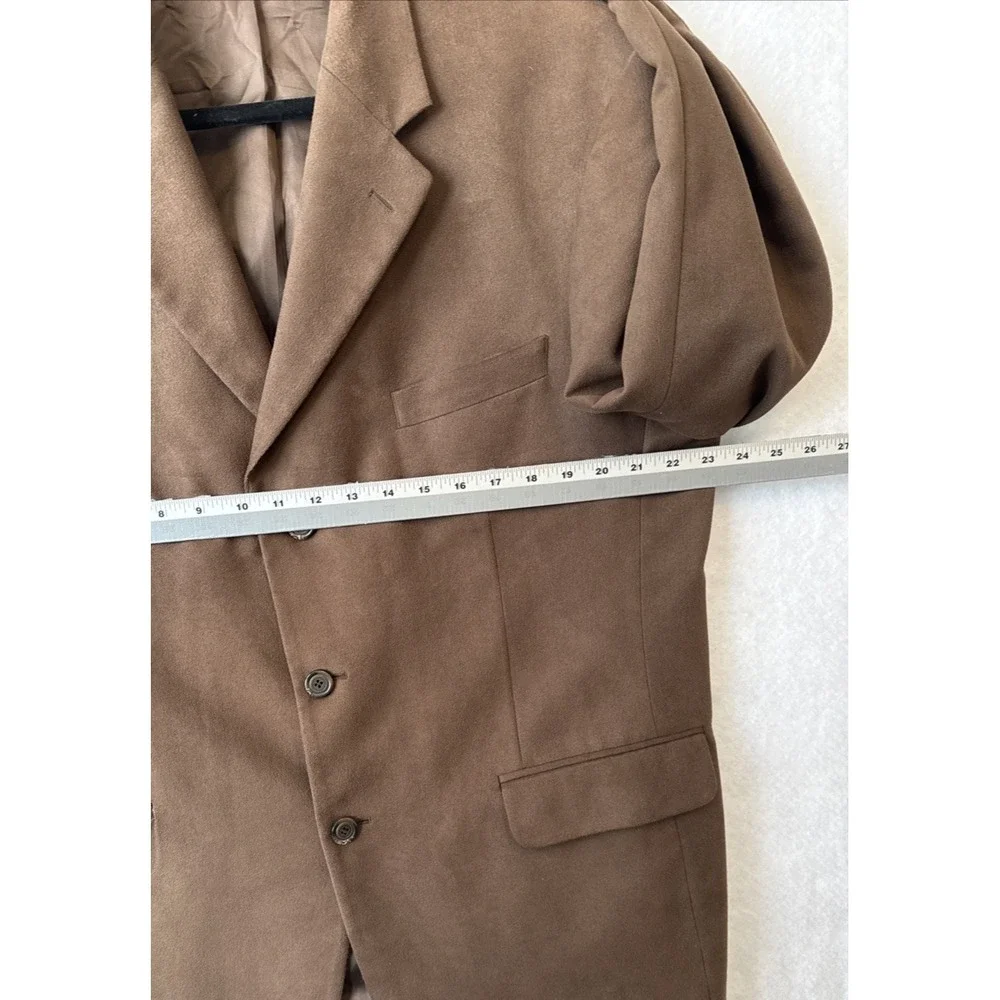 Gianfranco Ruffini Italy Faux Suede Brown 3 Button Blazer Jacket‎ Men's 44R